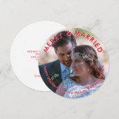 Merry Married Foto Circular Pas getrouwd Kerstmis Feestdagenkaart (Voorkant / Achterkant)