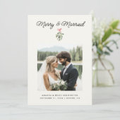 Merry & Married Gepersonaliseerde Pas getrouwd bru Feestdagenkaart (Staand voorkant)