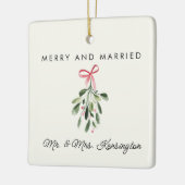 Merry & Married Gepersonaliseerde Pas getrouwd Wed Keramisch Ornament (Links)