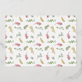 Merry & Married Gouden Groene Huwelijksfoto Folie Feestdagenkaart (Achterkant)