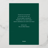 Merry Married Green Gold Script Foto Kerstmis Folie Feestdagenkaart (Achterkant)