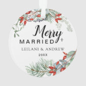 Merry Married Greenery Berry Foliage Ornament (achterkant)