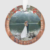 Merry Married Greenery Waterverf Foto Wood Ornament (voorkant)
