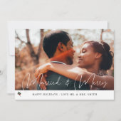 Merry & Married Holly Foto Holiday Kaart. (Voorkant)