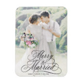 Merry & Married Jonggehuwden Eerste Kerstdag Foto Magneet (Verticaal)