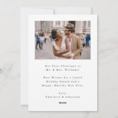 Merry & Married Modern Elegant Script 2 Foto Feestdagenkaart (Achterkant)