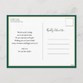 Merry Married Modern Green Script Foto Kerstmis Feestdagenkaart (Achterkant)