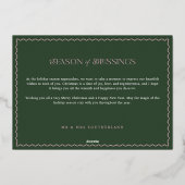 Merry & Married Modern Minimal Wavy Trouwfoto Folie Feestdagenkaart (Achterkant)