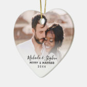 Merry & Married Names Year & Weduwfoto Keramisch Ornament (Links)