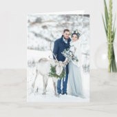 Merry & Married Newly Weds Eerste Kerstfoto Feestdagen Kaart (Voorkant)