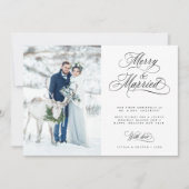 Merry & Married Newly Weds Eerste Kerstfoto Feestdagenkaart (Voorkant)