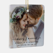 Merry & Married Passen getrouwd Foto Keepomwille Keramisch Ornament (Rechts)