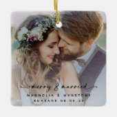 Merry & Married Passen getrouwd Foto Keepomwille Keramisch Ornament (Voorkant)