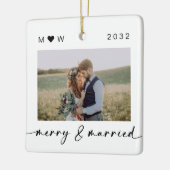 Merry & Married Passen getrouwd Foto Keepomwille Keramisch Ornament (Links)