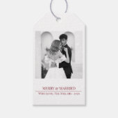 Merry & Married - Personalized Newlywed Christmas  Cadeaulabel (Voorkant)