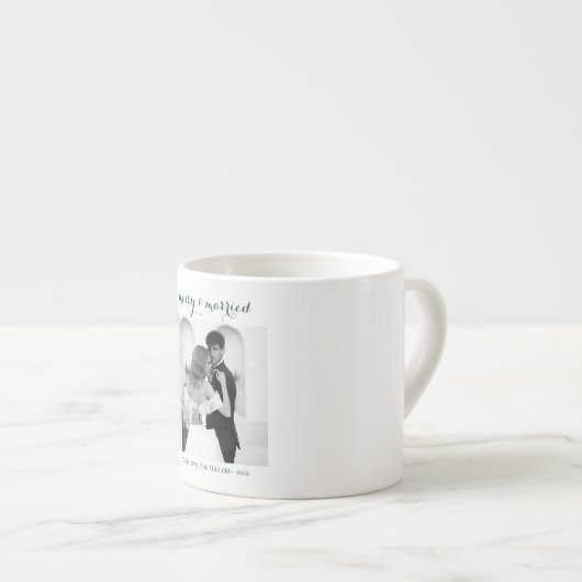 Merry & Married - Personalized Newlywed Christmas Espresso Kop (Voorkant rechts)