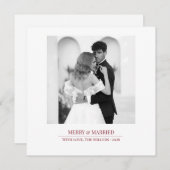 Merry & Married - Personalized Newlywed Christmas  Feestdagenkaart (Voorkant / Achterkant)