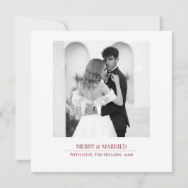 Merry & Married - Personalized Newlywed Christmas  Feestdagenkaart
