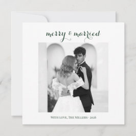 Merry & Married - Personalized Newlywed Christmas  Feestdagenkaart