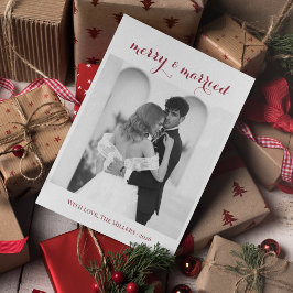 Merry & Married - Personalized Newlywed Christmas  Feestdagenkaart