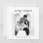 Merry & Married - Personalized Newlywed Christmas  Feestdagenkaart (Voorkant)