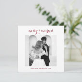 Merry & Married - Personalized Newlywed Christmas  Feestdagenkaart (Staand voorkant)