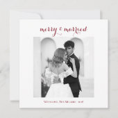 Merry & Married - Personalized Newlywed Christmas  Feestdagenkaart (Voorkant)