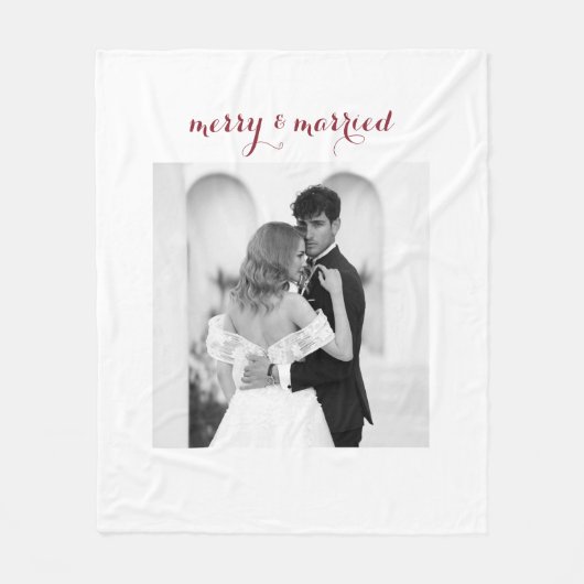 Merry & Married - Personalized Newlywed Christmas  Fleece Deken (Voorkant)