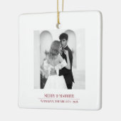 Merry & Married - Personalized Newlywed Christmas Keramisch Ornament (Links)