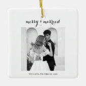 Merry & Married - Personalized Newlywed Christmas  Keramisch Ornament (Voorkant)