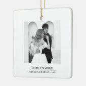 Merry & Married - Personalized Newlywed Christmas  Keramisch Ornament (Links)