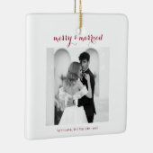 Merry & Married - Personalized Newlywed Christmas  Keramisch Ornament (Rechts)