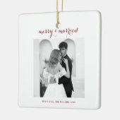 Merry & Married - Personalized Newlywed Christmas  Keramisch Ornament (Links)