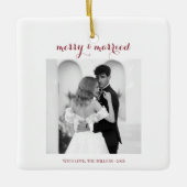 Merry & Married - Personalized Newlywed Christmas  Keramisch Ornament (Voorkant)