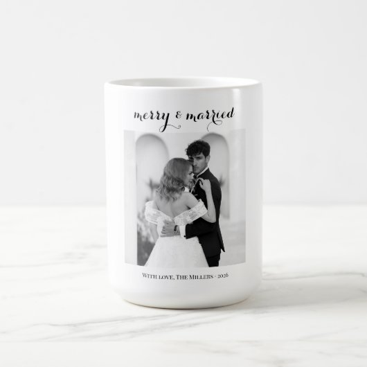 Merry & Married - Personalized Newlywed Christmas  Koffiemok (Center)