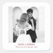 Merry & Married - Personalized Newlywed Christmas  Vierkante Sticker (Voorkant)