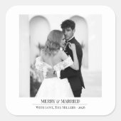 Merry & Married - Personalized Newlywed Christmas  Vierkante Sticker (Voorkant)
