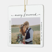 Merry & Married Photo Passen getrouwd Keepomwille Keramisch Ornament (Links)