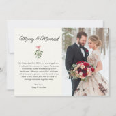 Merry & Married Photo Wedding Aankondiging Kaart (Voorkant)