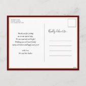 Merry Married Red Script Moderne Foto Kerstmis Feestdagenkaart (Achterkant)