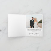 Merry Married Red Wavy Lijst Bow Foto Kerst Feestdagen Kaart (Binnen)