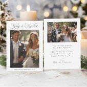 Merry & Married Romantic Script 2 Foto Feestdagenkaart