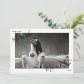 Merry & Married Script Mr. & Mrs Foto Kerstmis Feestdagenkaart (Staand voorkant)