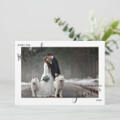 Merry & Married Script Naam Foto Mr. Mrs. Christma Feestdagenkaart (Staand voorkant)
