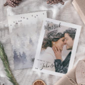 Merry & Married Script Name Photo Christmas Card Feestdagenkaart