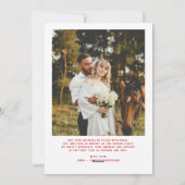 Merry & Married Script Photo Christmas Tartan Bow Feestdagenkaart (Achterkant)