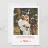 Merry & Married Script Photo Christmas Tartan Bow  Feestdagenkaart (Achterkant)