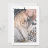 Merry & Married Script Plaid Foto Kerst Kaart (Voorkant)