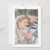 Merry & Married Script Typografie Afgespeeld Foto Feestdagenkaart (Voorkant)