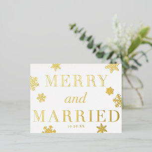 Merry & Married Snowflakes Vakantie FOLIE Briefkaa Feestdagen Briefkaart